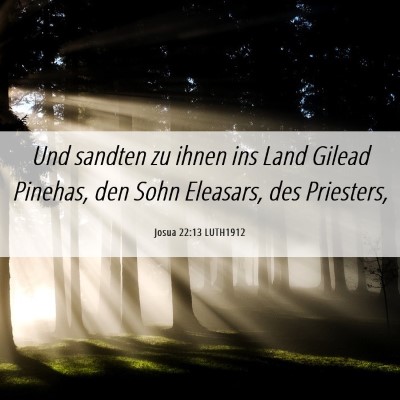 Picture 06 - Josua 22:13 LUTH1912 - Und sandten zu ihnen ins Land Gilead Pinehas, den - Bible Verse Picture