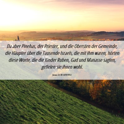 Picture 06 - Josua 22:30 LUTH1912 - Da aber Pinehas, der Priester, und die Obersten - Bible Verse Picture