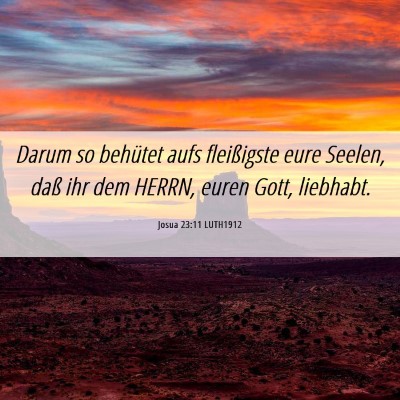 Picture 06 - Josua 23:11 LUTH1912 - Darum so behütet aufs fleißigste eure Seelen, - Bible Verse Picture