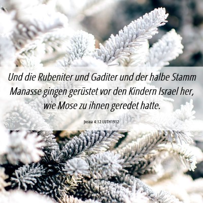 Picture 06 - Josua 4:12 LUTH1912 - Und die Rubeniter und Gaditer und der halbe Stamm - Bible Verse Picture