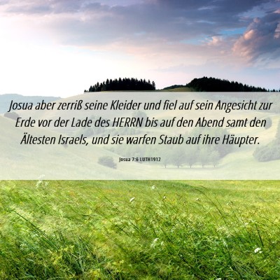 Picture 06 - Josua 7:6 LUTH1912 - Josua aber zerriß seine Kleider und fiel auf - Bible Verse Picture