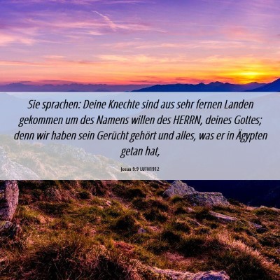 Picture 06 - Josua 9:9 LUTH1912 - Sie sprachen: Deine Knechte sind aus sehr fernen - Bible Verse Picture