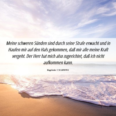 Picture 06 - Klagelieder 1:14 LUTH1912 - Meine schweren Sünden sind durch seine Strafe - Bible Verse Picture