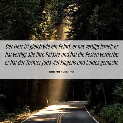 Picture 06 - Klagelieder 2:5 LUTH1912 - Der Herr ist gleich wie ein Feind; er hat - Bible Verse Picture