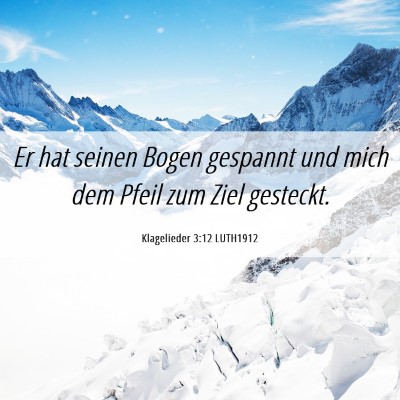 Picture 06 - Klagelieder 3:12 LUTH1912 - Er hat seinen Bogen gespannt und mich dem Pfeil - Bible Verse Picture