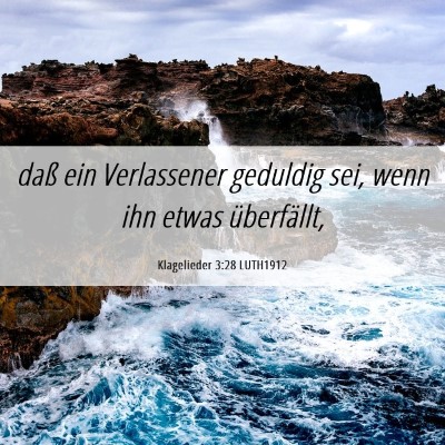 Picture 06 - Klagelieder 3:28 LUTH1912 - daß ein Verlassener geduldig sei, wenn ihn etwas - Bible Verse Picture