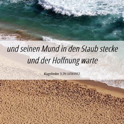 Picture 06 - Klagelieder 3:29 LUTH1912 - und seinen Mund in den Staub stecke und der - Bible Verse Picture