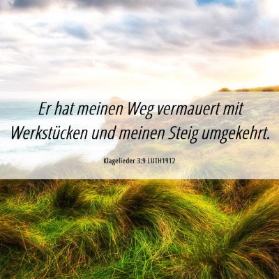 Picture 06 - Klagelieder 3:9 LUTH1912 - Er hat meinen Weg vermauert mit Werkstücken und - Bible Verse Picture