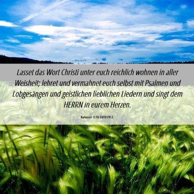 Picture 06 - Kolosser 3:16 LUTH1912 - Lasset das Wort Christi unter euch reichlich - Bible Verse Picture