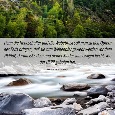 Picture 06 - Levitikus 10:15 LUTH1912 - Denn die Hebeschulter und die Webebrust soll man - Bible Verse Picture