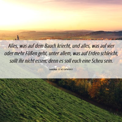 Picture 06 - Levitikus 11:42 LUTH1912 - Alles, was auf dem Bauch kriecht, und alles, was - Bible Verse Picture