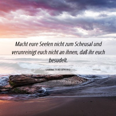 Picture 06 - Levitikus 11:43 LUTH1912 - Macht eure Seelen nicht zum Scheusal und - Bible Verse Picture