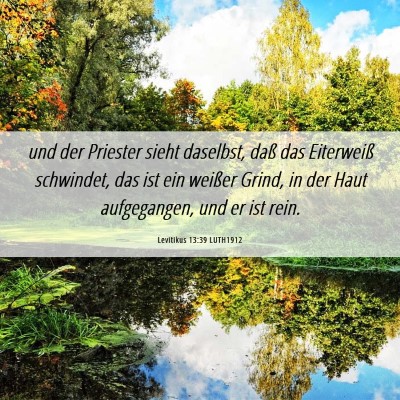 Picture 06 - Levitikus 13:39 LUTH1912 - und der Priester sieht daselbst, daß das - Bible Verse Picture