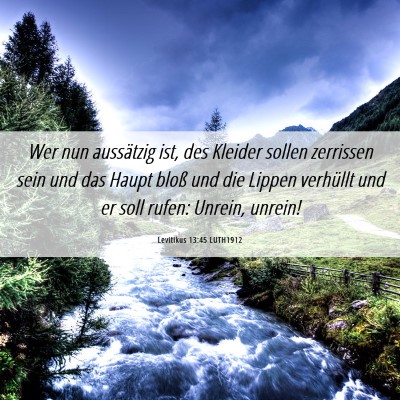 Picture 06 - Levitikus 13:45 LUTH1912 - Wer nun aussätzig ist, des Kleider sollen - Bible Verse Picture