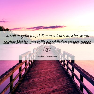 Picture 06 - Levitikus 13:54 LUTH1912 - so soll er gebieten, daß man solches wasche, - Bible Verse Picture