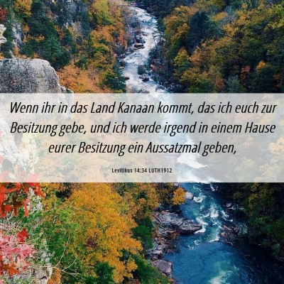 Picture 06 - Levitikus 14:34 LUTH1912 - Wenn ihr in das Land Kanaan kommt, das ich euch - Bible Verse Picture