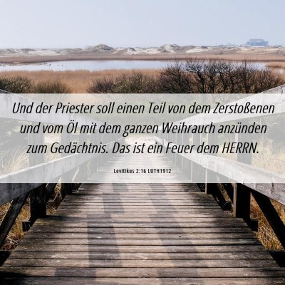 Picture 06 - Levitikus 2:16 LUTH1912 - Und der Priester soll einen Teil von dem - Bible Verse Picture