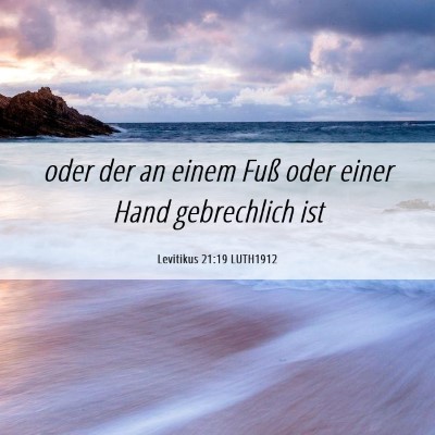 Picture 06 - Levitikus 21:19 LUTH1912 - oder der an einem Fuß oder einer Hand - Bible Verse Picture