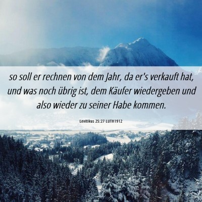 Picture 06 - Levitikus 25:27 LUTH1912 - so soll er rechnen von dem Jahr, da er's verkauft - Bible Verse Picture
