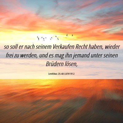 Picture 06 - Levitikus 25:48 LUTH1912 - so soll er nach seinem Verkaufen Recht haben, - Bible Verse Picture
