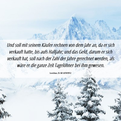 Picture 06 - Levitikus 25:50 LUTH1912 - Und soll mit seinem Käufer rechnen von dem Jahr - Bible Verse Picture