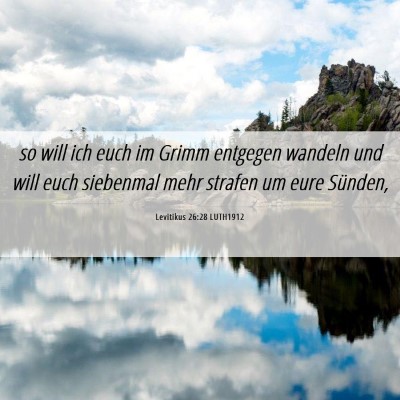 Picture 06 - Levitikus 26:28 LUTH1912 - so will ich euch im Grimm entgegen wandeln und - Bible Verse Picture