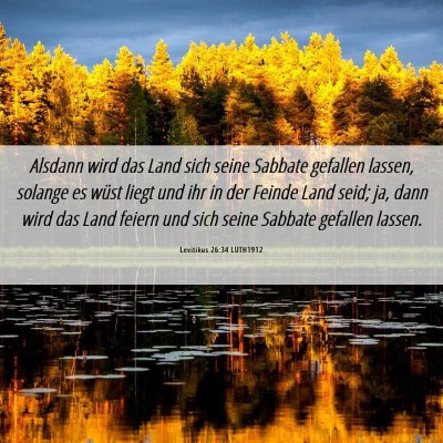 Picture 06 - Levitikus 26:34 LUTH1912 - Alsdann wird das Land sich seine Sabbate gefallen - Bible Verse Picture