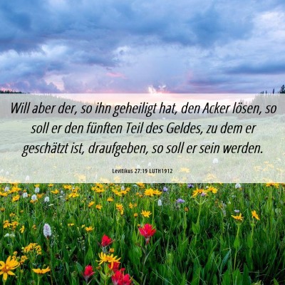 Picture 06 - Levitikus 27:19 LUTH1912 - Will aber der, so ihn geheiligt hat, den Acker - Bible Verse Picture
