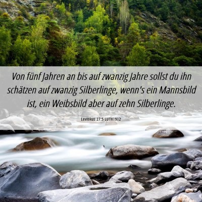 Picture 06 - Levitikus 27:5 LUTH1912 - Von fünf Jahren an bis auf zwanzig Jahre sollst - Bible Verse Picture