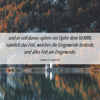 Picture 06 - Levitikus 3:14 LUTH1912 - und er soll davon opfern ein Opfer dem HERRN, - Bible Verse Picture