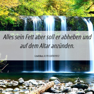 Picture 06 - Levitikus 4:19 LUTH1912 - Alles sein Fett aber soll er abheben und auf dem - Bible Verse Picture