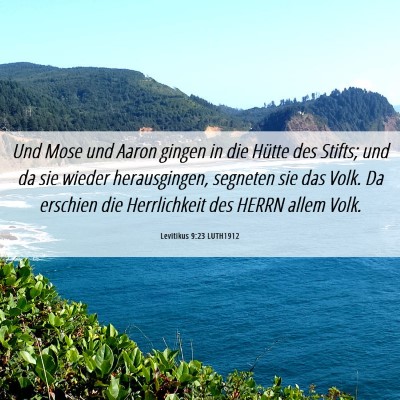 Picture 06 - Levitikus 9:23 LUTH1912 - Und Mose und Aaron gingen in die Hütte des - Bible Verse Picture