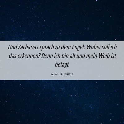 Picture 06 - Lukas 1:18 LUTH1912 - Und Zacharias sprach zu dem Engel: Wobei soll ich - Bible Verse Picture