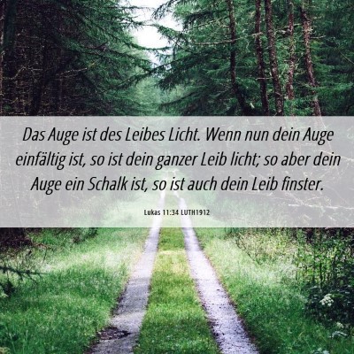Picture 06 - Lukas 11:34 LUTH1912 - Das Auge ist des Leibes Licht. Wenn nun dein Auge - Bible Verse Picture