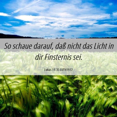 Picture 06 - Lukas 11:35 LUTH1912 - So schaue darauf, daß nicht das Licht in dir - Bible Verse Picture