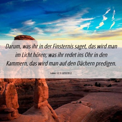 Picture 06 - Lukas 12:3 LUTH1912 - Darum, was ihr in der Finsternis saget, das wird - Bible Verse Picture