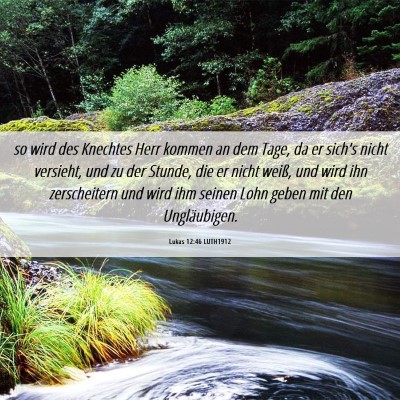 Picture 06 - Lukas 12:46 LUTH1912 - so wird des Knechtes Herr kommen an dem Tage, da - Bible Verse Picture