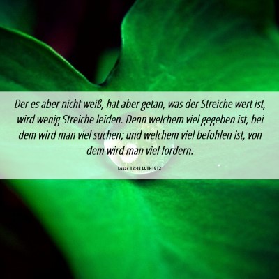 Picture 06 - Lukas 12:48 LUTH1912 - Der es aber nicht weiß, hat aber getan, was der - Bible Verse Picture