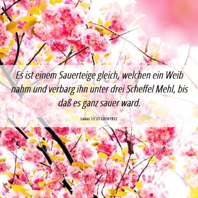 Picture 06 - Lukas 13:21 LUTH1912 - Es ist einem Sauerteige gleich, welchen ein Weib - Bible Verse Picture