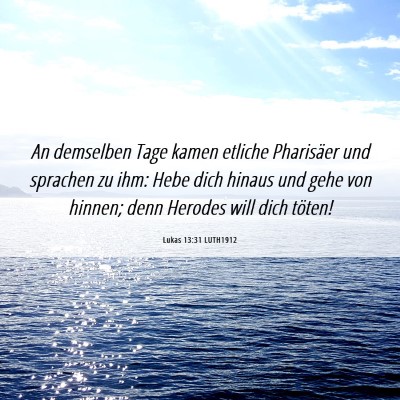 Picture 06 - Lukas 13:31 LUTH1912 - An demselben Tage kamen etliche Pharisäer und - Bible Verse Picture