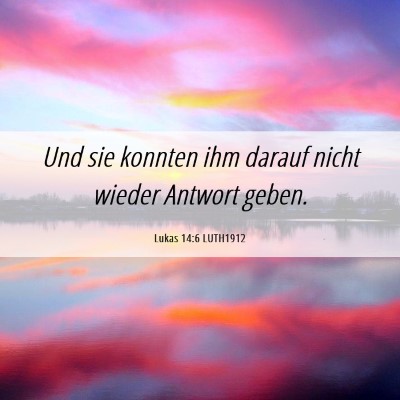 Picture 06 - Lukas 14:6 LUTH1912 - Und sie konnten ihm darauf nicht wieder Antwort - Bible Verse Picture