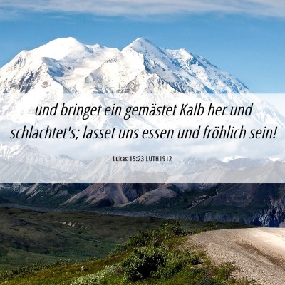 Picture 06 - Lukas 15:23 LUTH1912 - und bringet ein gemästet Kalb her und - Bible Verse Picture
