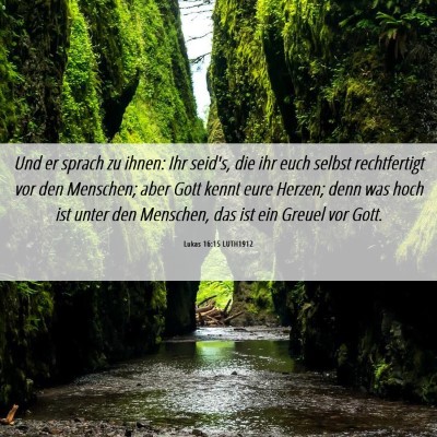 Picture 06 - Lukas 16:15 LUTH1912 - Und er sprach zu ihnen: Ihr seid's, die ihr euch - Bible Verse Picture