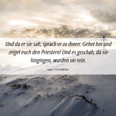 Picture 06 - Lukas 17:14 LUTH1912 - Und da er sie sah, sprach er zu ihnen: Gehet hin - Bible Verse Picture