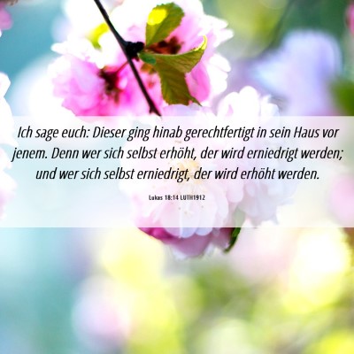 Picture 06 - Lukas 18:14 LUTH1912 - Ich sage euch: Dieser ging hinab gerechtfertigt - Bible Verse Picture