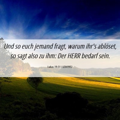 Picture 06 - Lukas 19:31 LUTH1912 - Und so euch jemand fragt, warum ihr's ablöset, - Bible Verse Picture