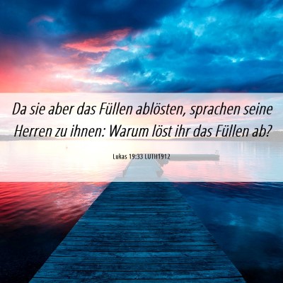Picture 06 - Lukas 19:33 LUTH1912 - Da sie aber das Füllen ablösten, sprachen seine - Bible Verse Picture