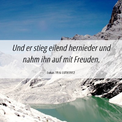 Picture 06 - Lukas 19:6 LUTH1912 - Und er stieg eilend hernieder und nahm ihn auf - Bible Verse Picture