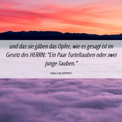 Picture 06 - Lukas 2:24 LUTH1912 - und das sie gäben das Opfer, wie es gesagt ist - Bible Verse Picture