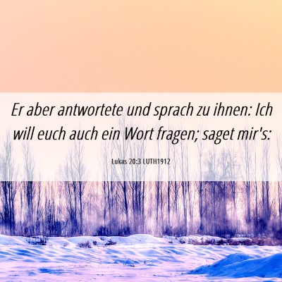 Picture 06 - Lukas 20:3 LUTH1912 - Er aber antwortete und sprach zu ihnen: Ich will - Bible Verse Picture